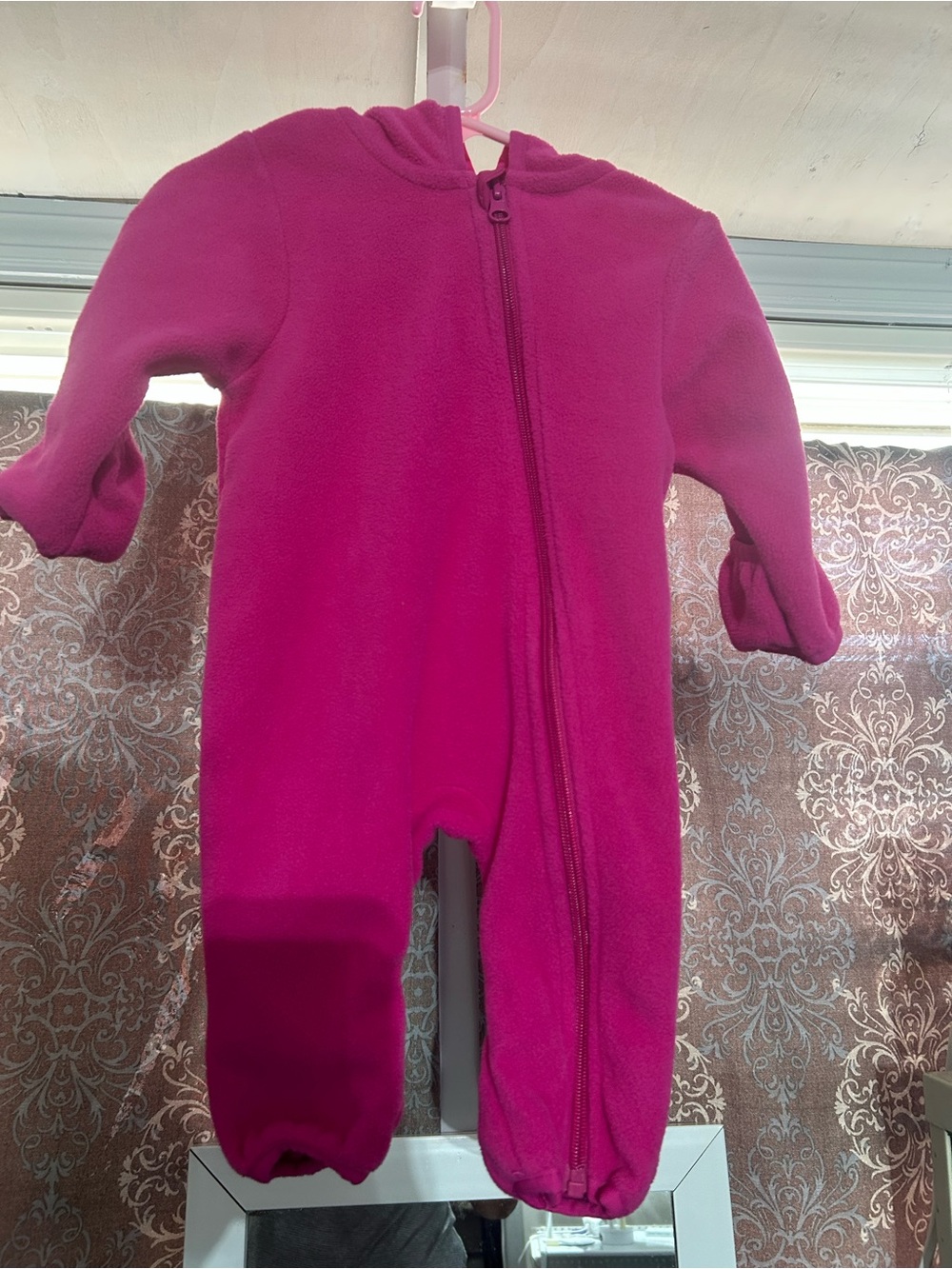 wonder nation Bright Fuchsia Hooded Fleece One-Piece
